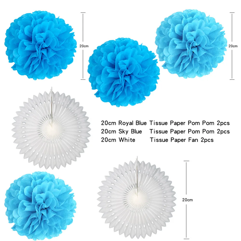 Set of 13 (Blue) Beach-Themed Party Under the Sea Party Decoration Set  Boys Birthday Party Baby Shower 1st Birthday (9)
