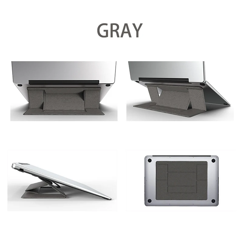 Fold Portable Laptop Stand View Angle/Height Adjustable Pad Adhesive Bracket Invisible Magnetic Holder for Ipad Macbook Notebook