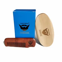 Мужская щетка для бороды и тонкие зубья Amodong Набор расчесок щетина кабана усы для лица щетка для волос для мужчин средства ухода за бородой выгравированный логотип