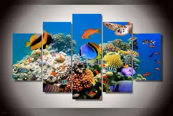 

Hd Printed Marine Fish Coral Color Painting On Canvas Room Decoration Print Poster Picture Free Shipping/91020