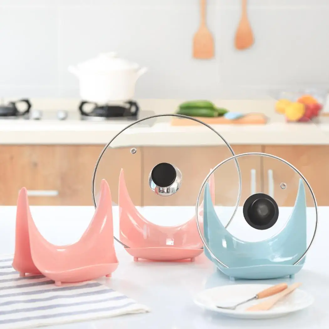 

Kitchen Pot Cover Lid Shell Stand Holder Storage Rack Cooking Pink, Blue Tools Home Supplies kitchen tool