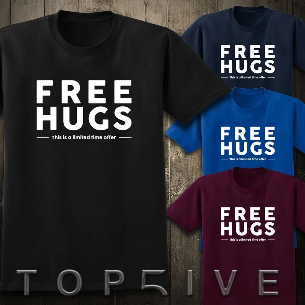 

Free Hugs Funny Peace Love Huggers Day Bold Comeby GAG Warm Men Men's T Shirt More Size and Colors-A280