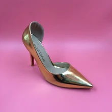 Patent Leather Gold Real 2016 Plus Size US14-US15 Fashion Summer Pumps Ladies Party Evening Shoes Women Summer Shoes And Sandals