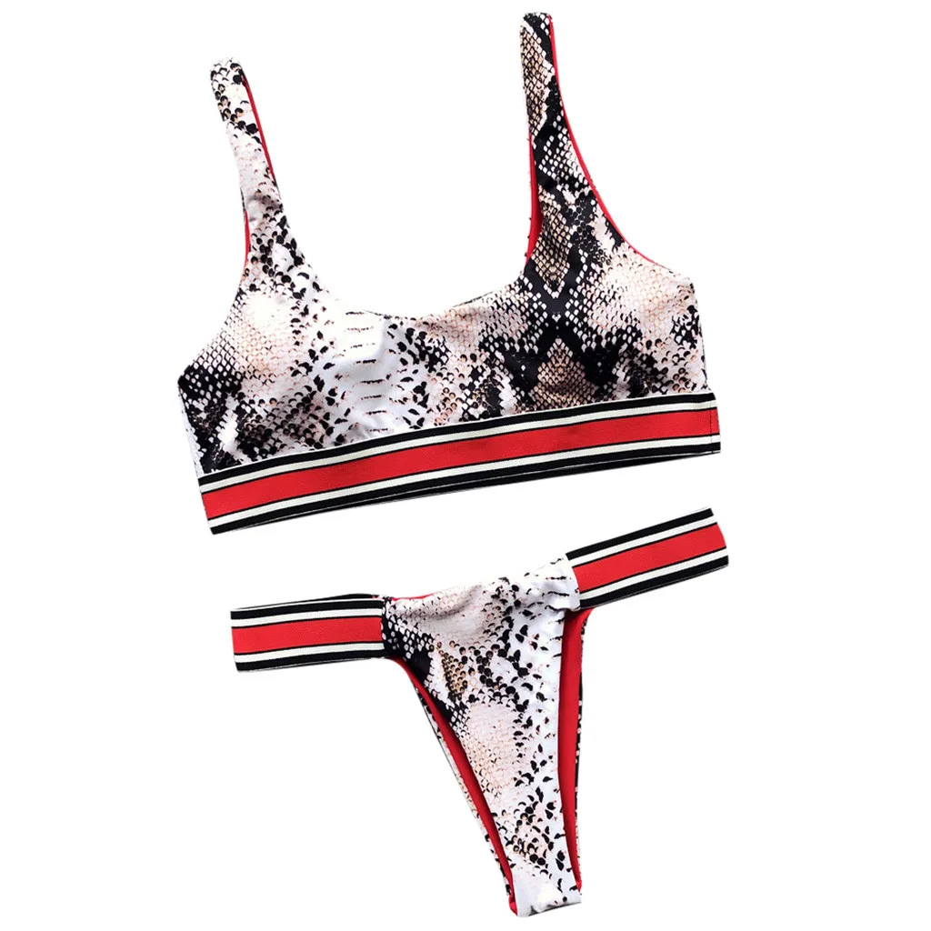 

DOUDOULU Women Leopard Print Bikini Push-Up Pad Swimwear Bathing Swimsuit Beachwear Set woman underwear set #WS