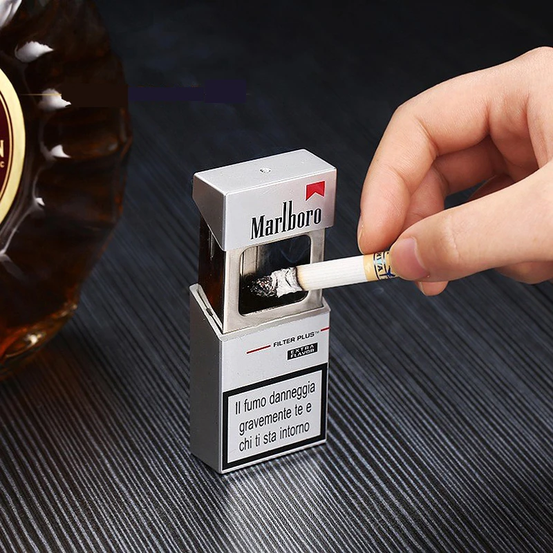 Portable creative Ashtray outdoor Mobile Ashtray With lid Keychain Pocket auto aschenbecher Mini Cigarette Metal Bottle Storage