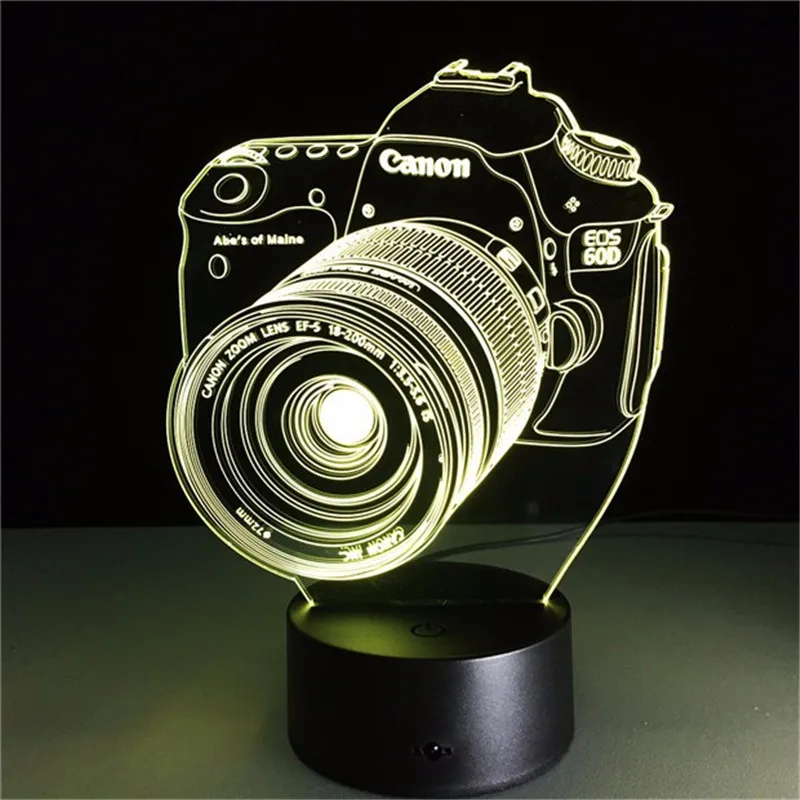 

3D Lamp LED Night Light Original Camera Action Figure 7 Colors TouchTable Decoration Light Optical Illusion