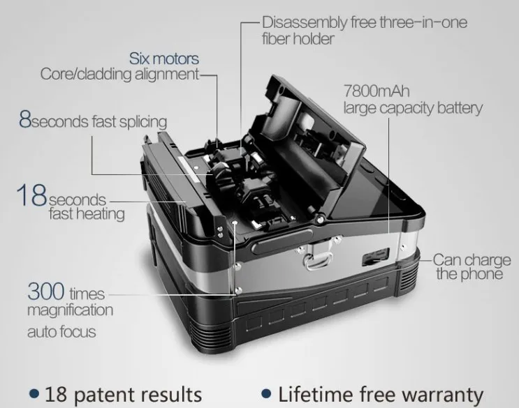 

2019 new SM&MM AI-8 Automatic FTTH Fiber Optic Welding Splicing Machine Optical Fiber Fusion Splicer