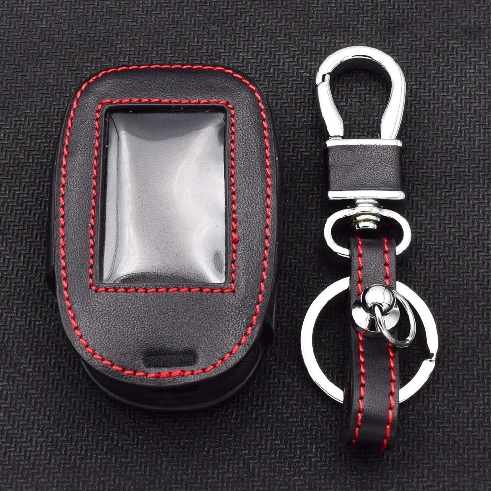 

ATOBABI B92 Leather Key Fob Cover Case For StarLine B92 B62 B64 B95 LCD Alarm Remote Controller KeyChain Cover Cases Car Styling