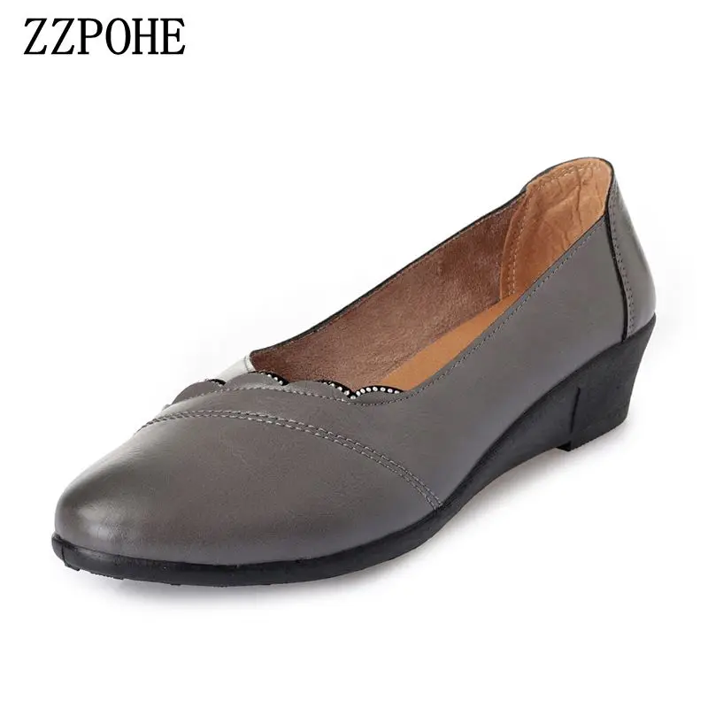 

ZZPOHE Spring autumn mother shoes women shoes non-slip Soft bottom pointed single shoes flower casual Female shoes Plus size
