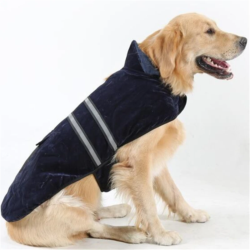 Dog Jacket Coat Reflective Stripe Dog Clothes Winter Warm Fur Collar Vest Sport Clothing  Sniffer Dog Thick Clothing5