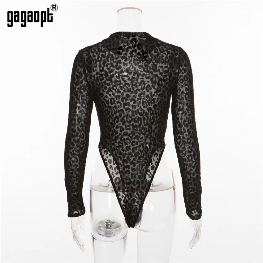 Gagaopt Leopard Bodysuit Long Sleeve Sexy Bodysuit Women Black Fashion Animal Print Mesh Bodysuit Jumpsuit Overalls Streetwear Gagaopt Leopard Bodysuit Long Sleeve Sexy Bodysuit Women Black Fashion Animal Print Mesh Bodysuit Jumpsuit Overalls Streetwear