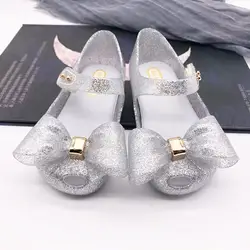 Мини Мелисса большой бант Бразилия пластиковые сандалии для девочек 2019 летние детские сандалии Мелисса обувь Нескользящая обувь для