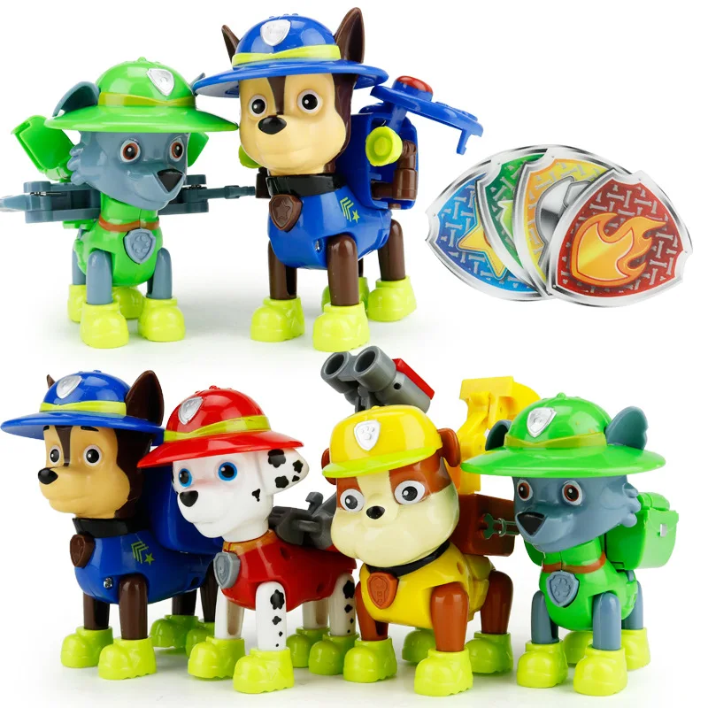 

NO BOX 2017 8 style for Pawed Patrolling BJD Deformable Dog Model Anime Kids Toys Puppy Toy Action Figure M101