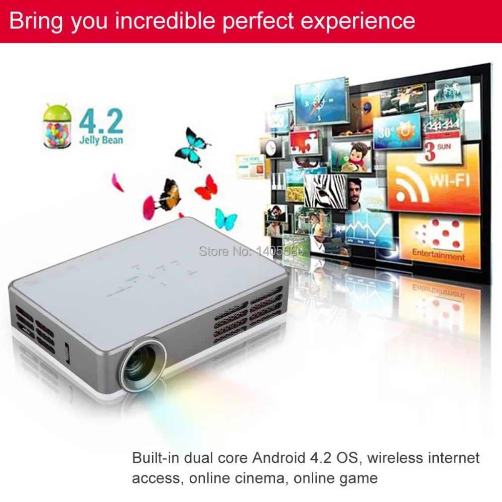Купить андроид-4.2.2 мини proyector полный HD 1080 р портативный 3д ...