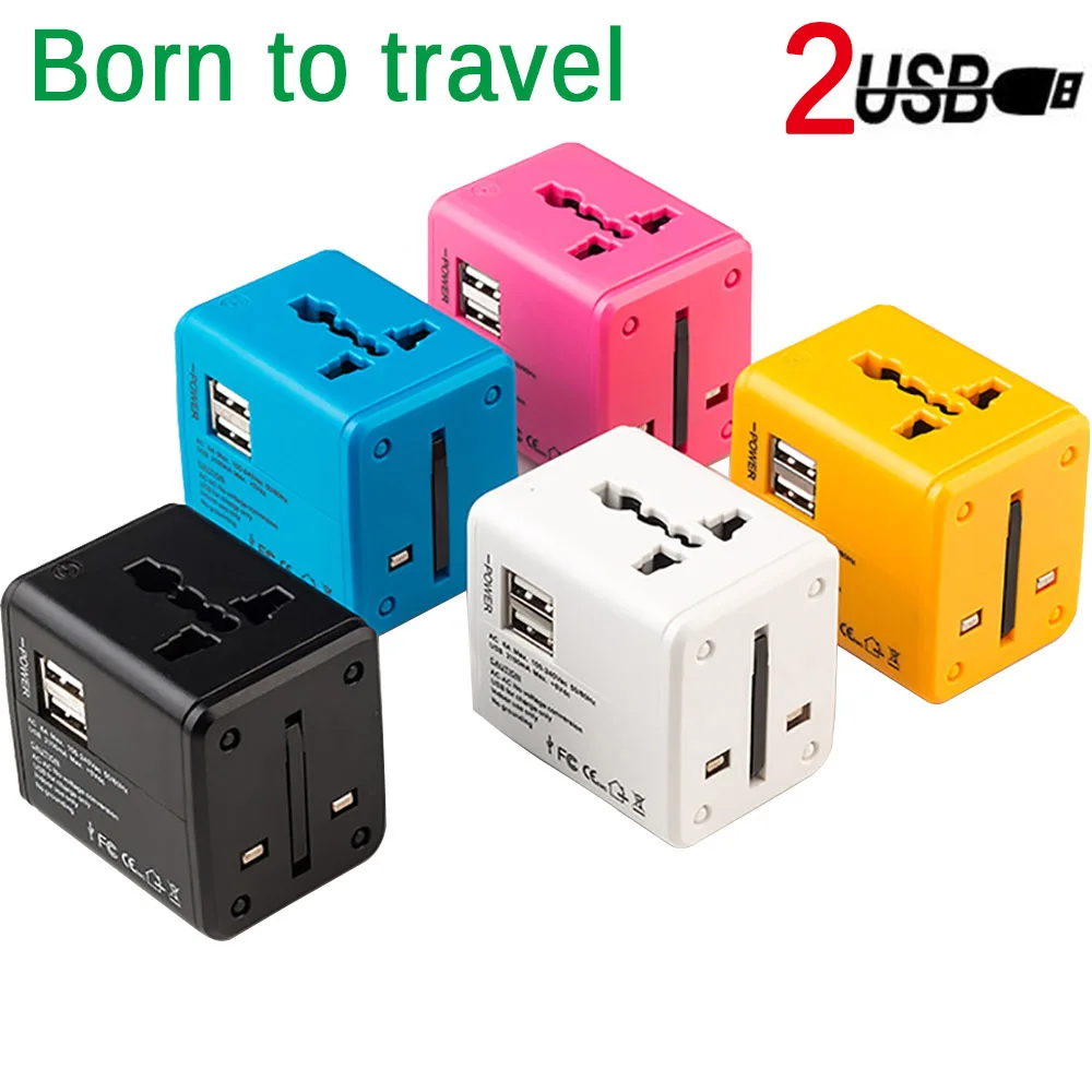 

Travel Adapter International Universal Power Adapter All-in-one with 2.1A 2USB Worldwide Wall Charger for UK EU AU Asia