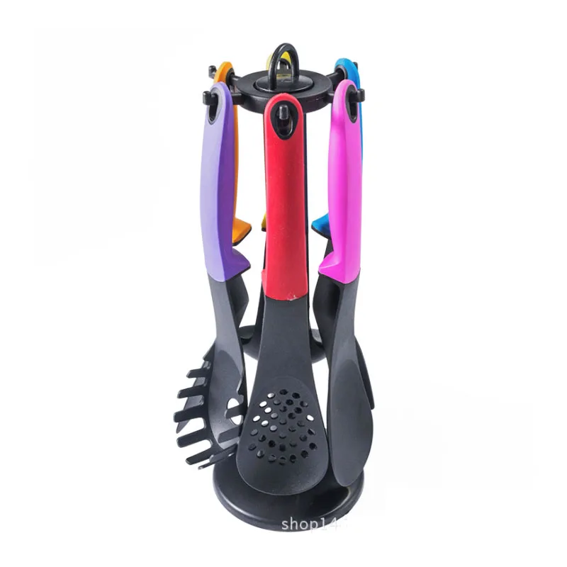 

6pcs/set Nylon Cooking Tool Set Nonstick Slotted Turner Skimmer Ladle Spoon Spaghetti Server HeatResistant Kitchen Tool