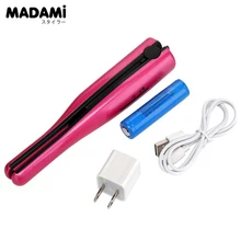 Travel Hair Straightener Mini Flat Iron Portable USB Charge Wireless Hair Straight Iron 2 in 1 Hair Curl Tools