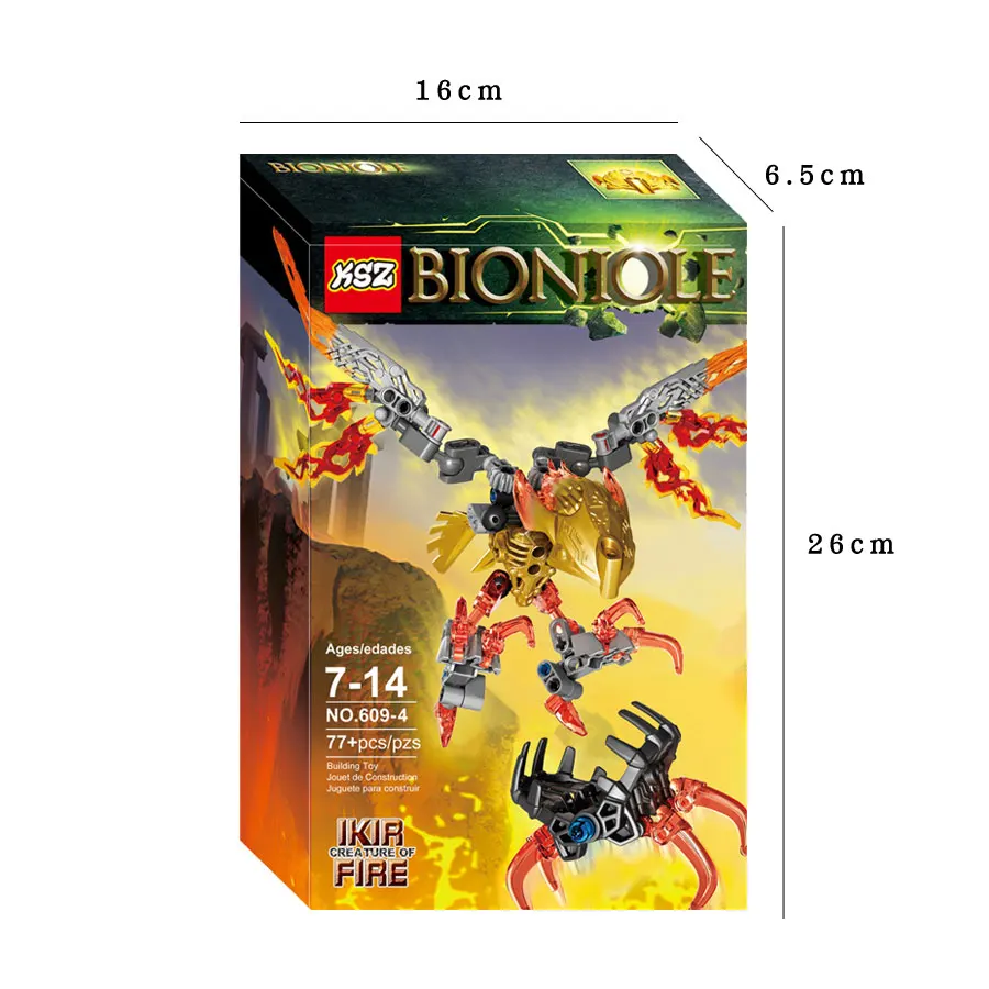 

Reedcall 77pcs Bionicle Ikir Creature of Fire 71303 Toy Compatible Legoings Bionicle Building Construction Toys