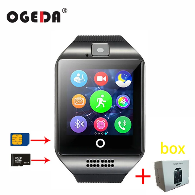 Дешево Смарт часы Q18 SIM SD карта телефон камера MTK6261 Bluetooth Сенсорный экран Smartwatch для iOS Android носить часы для мужчин часы
