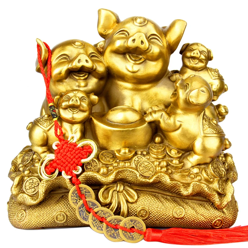 SHUN brass select Style Decoration treasure bowl money Yuanbao Pig