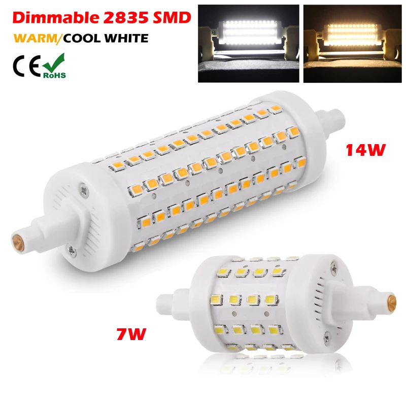 

Bombillas Dimmable R7S LED Light Bulb 78mm 118mm SMD 2835 85-265V Floodlight Lamps Lampada Crystal LED Bulb Ampoule Candle Luz