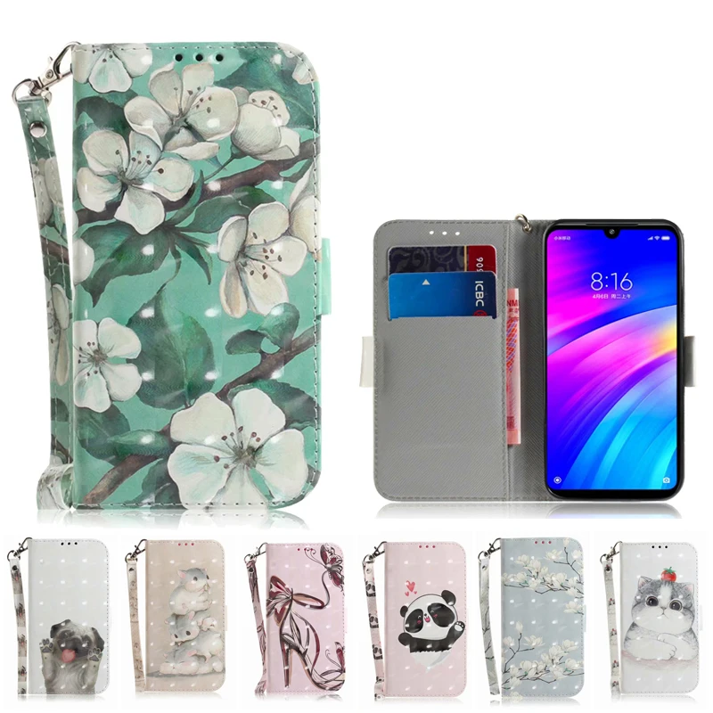 

3D Flower Leather Phone Case Wallet Cover For Xiaomi Mi 9T Pro Redmi S2 K20 Pro 6A 7A 6 Pro A2 Lite Note 6 7 7S Flip Stand Book
