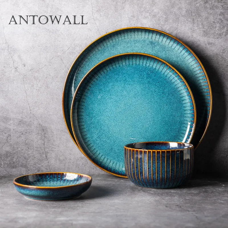 ANTOWALL скандинавском стиле, бытовая печь для ресторана, глазурованная керамическая посуда, яркая Звездная чаша, рисовая Салатница, миска для супа, столовая посуда