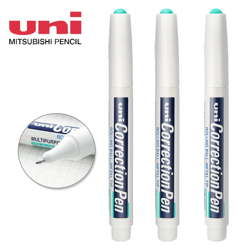 

UNI Correction Fluid Rolling Ball 1.0mm Metal Tip White Correction Pen School Stationery CLP-300