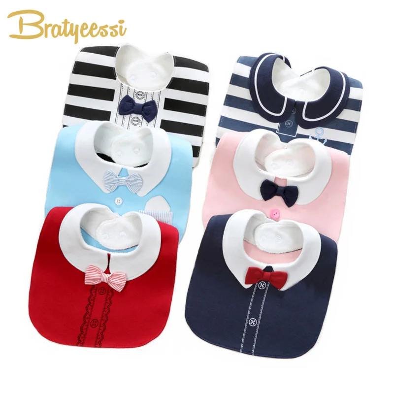 

New Cotton Baby Bibs Waterproof Gentleman Bow Tie Baby Scarf Adjustable Kids Babador Bandana Infant Accessories 1 PC
