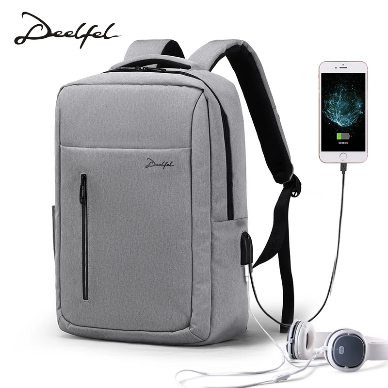 

DEELFEL Laptop Backpack Anti Theft Travel Computer Bag for Women & Men USB Charging Port Fit 15.6 inch Laptop College School Bag