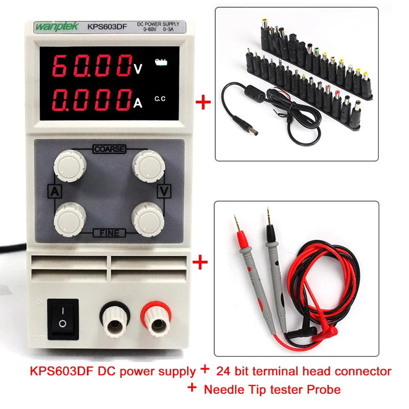 

Wanptek 0-60V/0-3A low ripple high stability operating Current limiting protection Mini Adjustable Digital DC