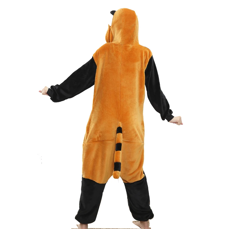Soft Raccoon Animal Kigurumi For Adults Pajamas Women Onesie Winter Sleepwear Men Night-Suit Set Flannel Nightie Cosplay (6)