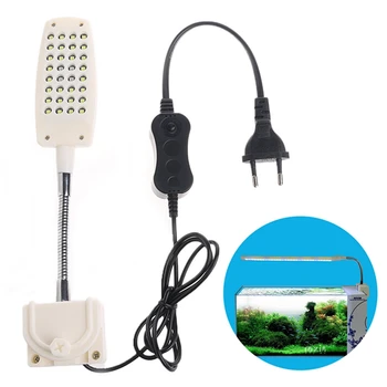 

Aquarium Fish Tank 32 LED Aquarium Fish Tank Light Clamp Clip Flexible White & Blue Lighting Lamp Decor EU Plug