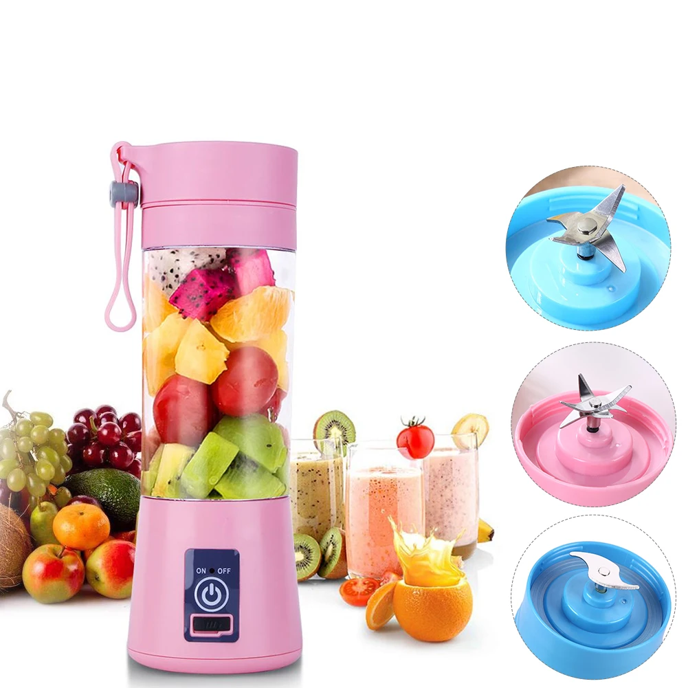 

380ml Portable Blender Juicer Cup USB Rechargeable Electric Automatic Vegetable Fruit Citrus Orange Juice Maker Cup Mixer Bottle