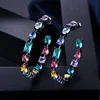 CWWZircons Trendy American Cubic Zirconia Crystal MultiColored Big Hoop Earrings Circle Round Design Women Ear Jewelry CZ561 ► Photo 3/6