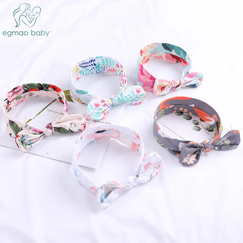 

3Pcs Lovely Bowknot Elastic Baby Headband Flower Cute Rabbit Ear Haarband Baby Girls Headbands Children Turban Hair Accessories