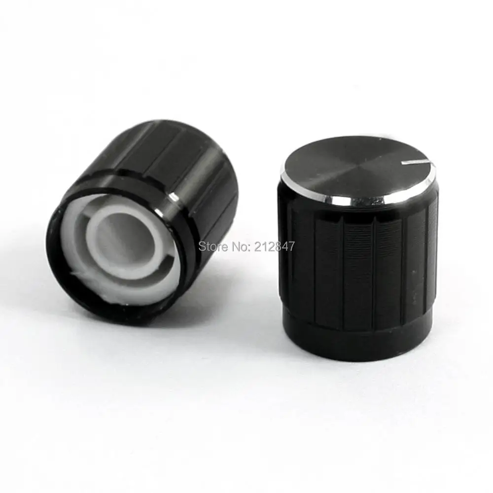 

2pcs Nonslip Ribbed Grip Potentiometer Rotary Knobs Caps 6mm Dia. Hole Black