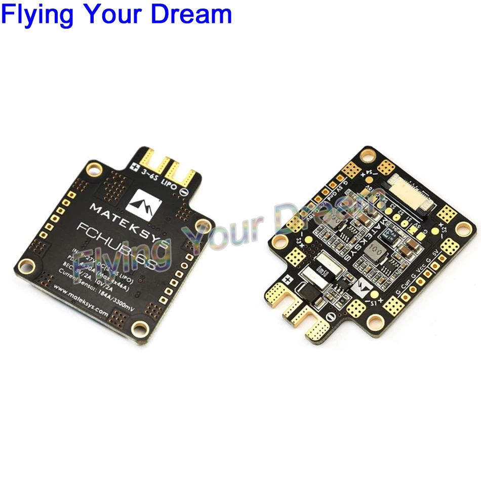 

Matek FCHUB-6S Hub Power Distribution Board PDB 5V & 12V BEC Built-in 184A Current Sensor For RC Multicopter