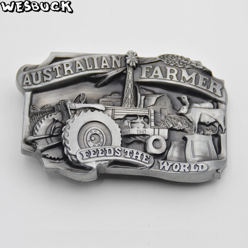 

WesBuck Brand Australian farmer belt buckle with PU Leather Practical Business Man Fashion and leisure Belts