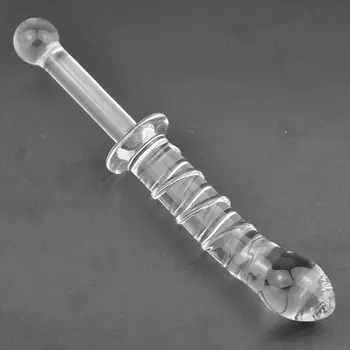 21cm Length Double Head Crystal Glass Dildo Fake Penis Sex Toy Anal Butt Plug Vagina Stimulator For Female Gay Male Masturbation 3