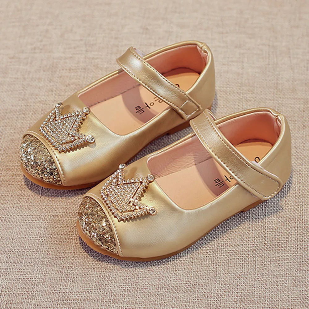 Модная Корона новых детских сандалий новая детская обувь Летние кожаные сандалии для девочки розовый# G7