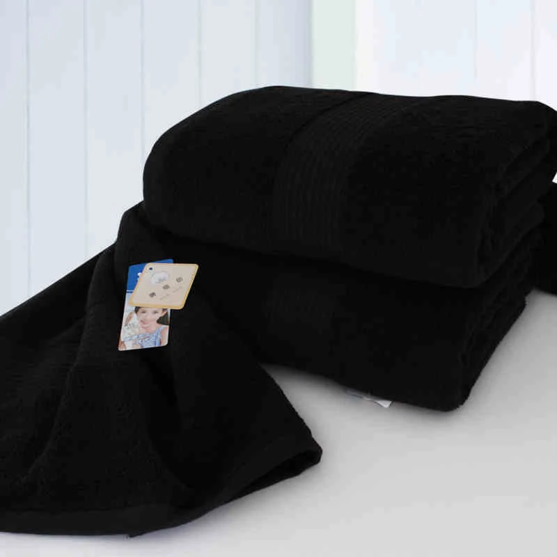 

100% Cotton Black Bath Towels for Adults Microfiber Toalhasde Banho Toallas Home Sofa Towel Super Absorbent Bathroom Towels 4T38
