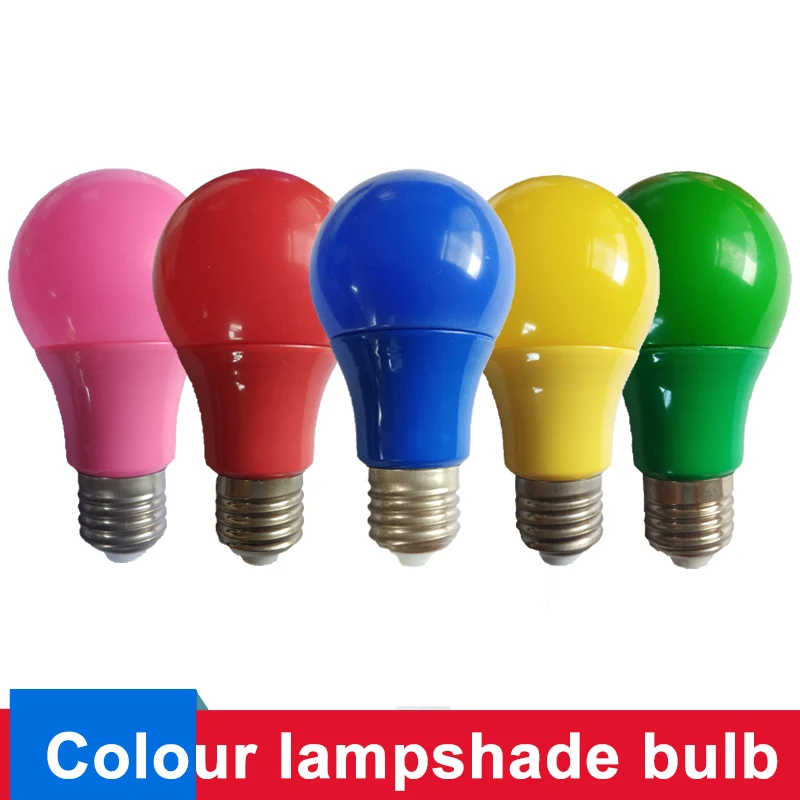 Colorful LED Bulb Lamp E27 Led Light 5W 7W 9W Red Blue Green Yellow Pink Lampada Ampoule Bombilla KTV Party Home Decor Lighting