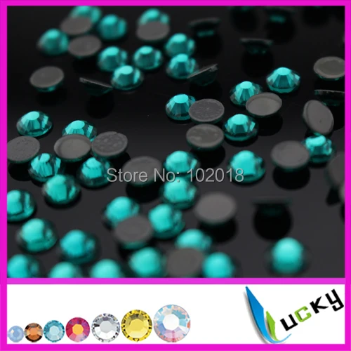 

2014 New! 288pcs Highest quality hot fix DMC rhinestones Copy swarov 2038 ss30/6mm Blue Zircon Strass crystal Beads for Clothing