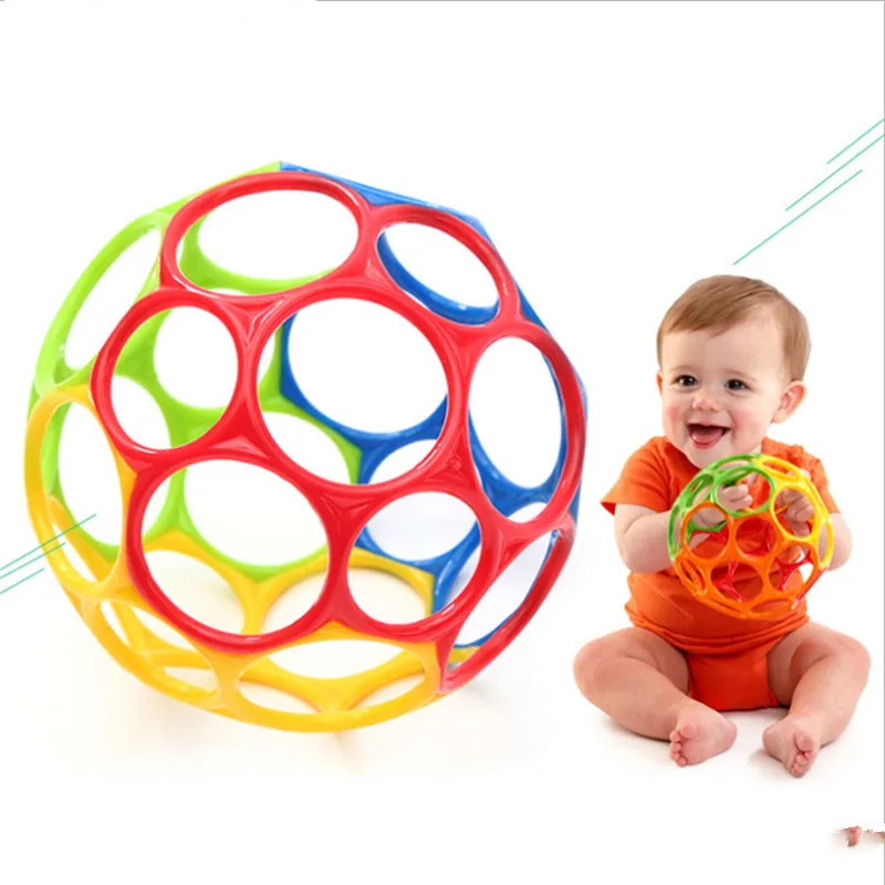 

Soft Colorful Ball Toys Hand Bell Rattle Develop Toys Touch Bite Caught Hand Oball Ball For Baby Learning Grasping Kid Gift