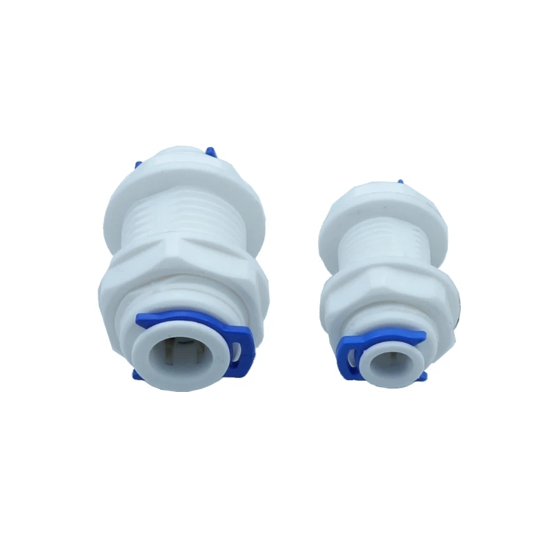 

1/4" or 3/8"(2 different size) Equal Bulkhead Union Connector Quick Connect RO Water System Reverse Osmosis Aquarium Fitting