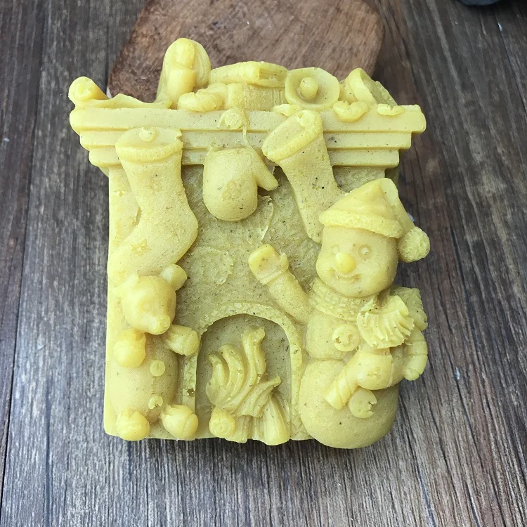 

Christmas bear bell Silicone molds soap mold silicone soap molds Christmas bear silica gel die Aroma stone moulds candle mould