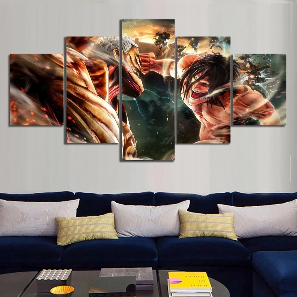 5-paneles-ataque-en-Tit-n-Anime-pintura-de-casa-decoraci-n-de-la-pared-pared (2)