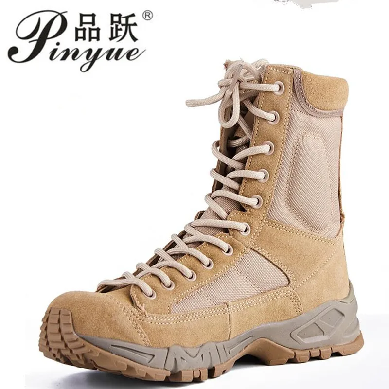  New Sport Army Men Combat Tactical Boots Outdoor Hiking Desert Leather Ankle Boots Military Male Co