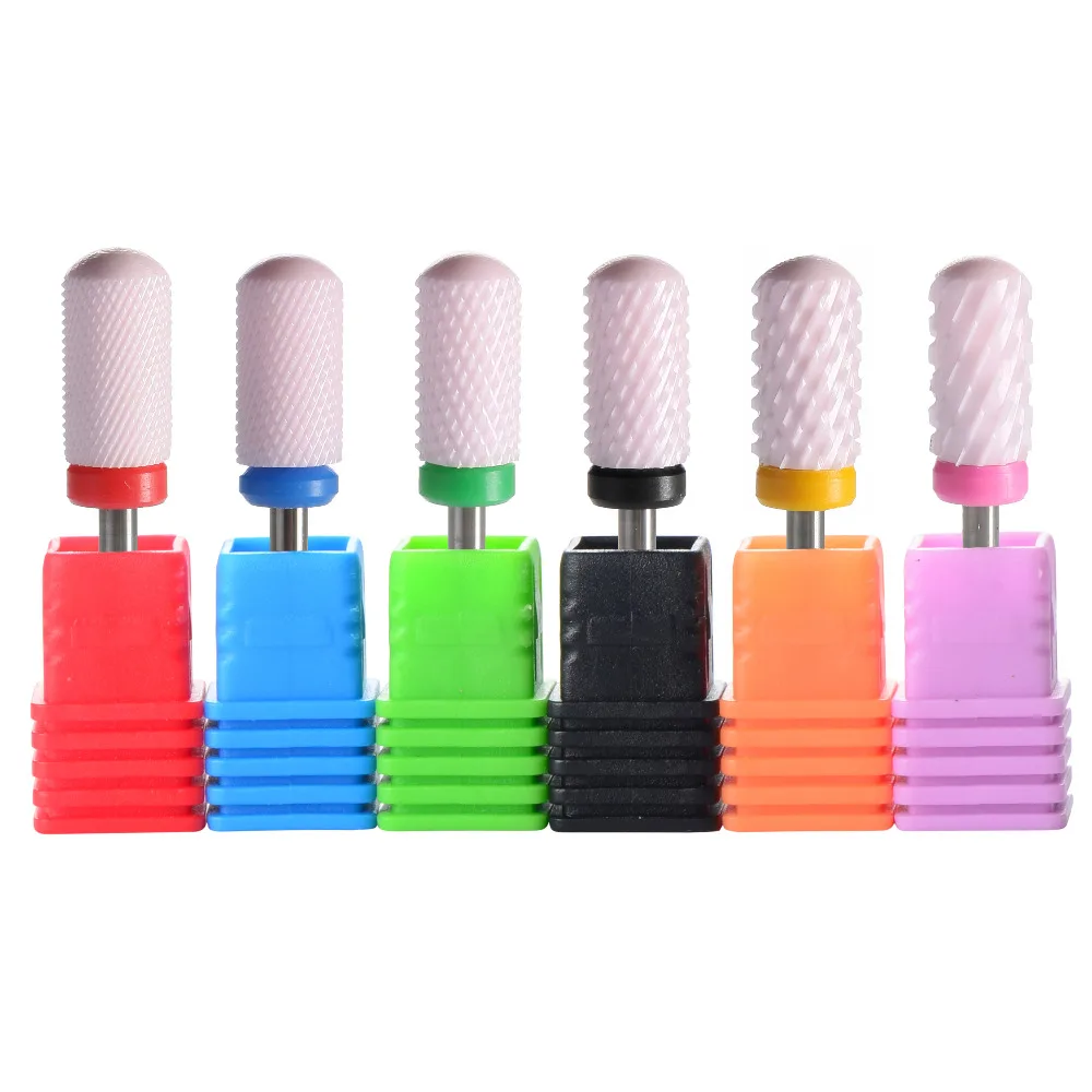 

Pink Ceramic Drill Bit Smooth Roud Top Fine~3XC Grit Electric File Cuticle Clean Burr Manicure Cutter Nails Accessoires Tool